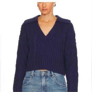 Song Of Style 'Galiena' Navy Cable Sweater